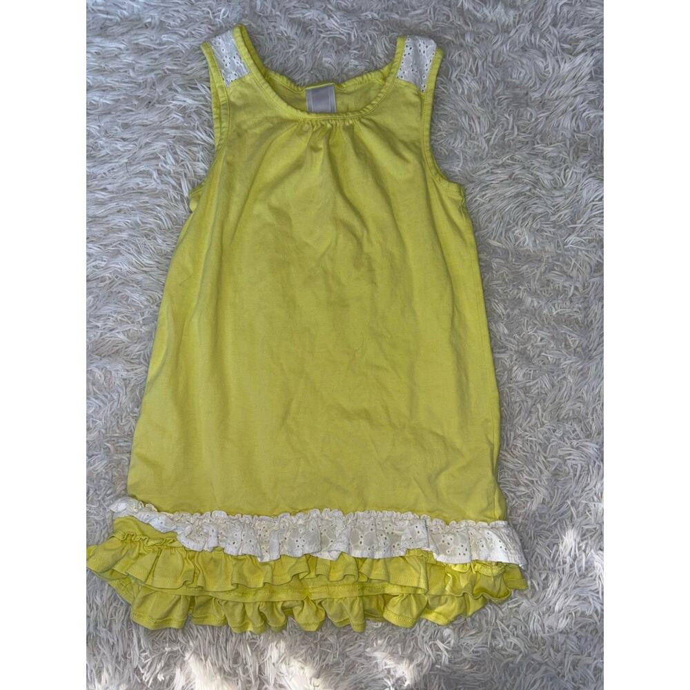 Lydia Jane Girls Sz. 8 Yellow Tank Dress W/white Ruffle Bottom. Cute